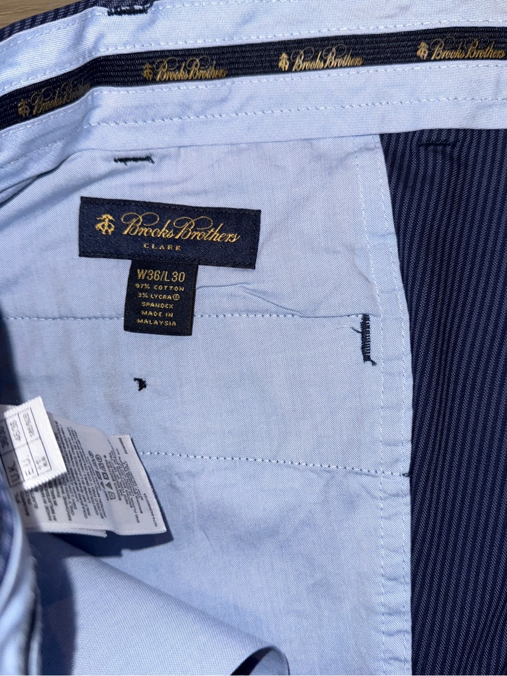 Brooks Brothers Navy Pinstripe Men’s Dress Pants - Picture 3 of 6